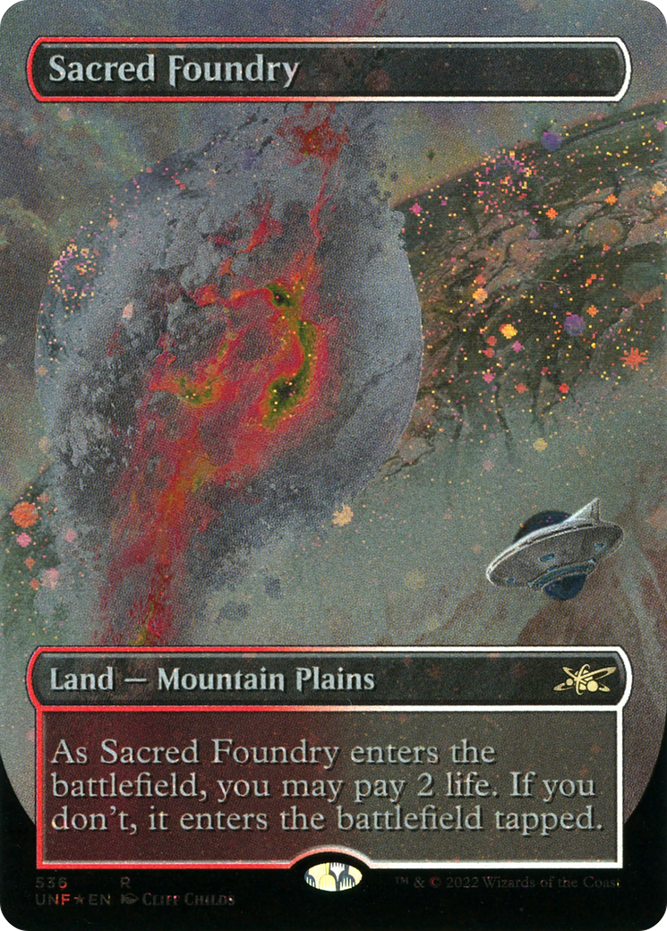 Sacred Foundry (Borderless) (Galaxy Foil) (UNF-536) - Unfinity Foil