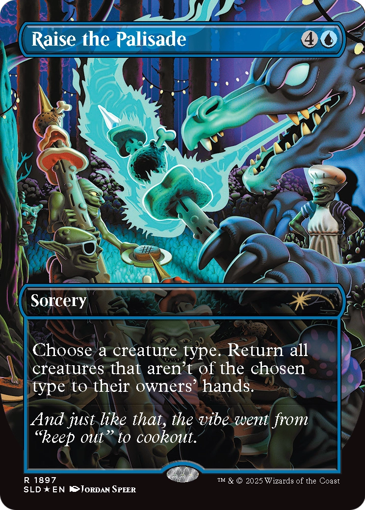 Raise the Palisade (Double Rainbow Foil) (SLD-1897) - Secret Lair Drop (Borderless) Foil