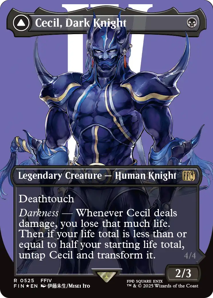 Cecil, Dark Knight (Borderless) (Surge Foil) (FIN-525) - FINAL FANTASY Foil
