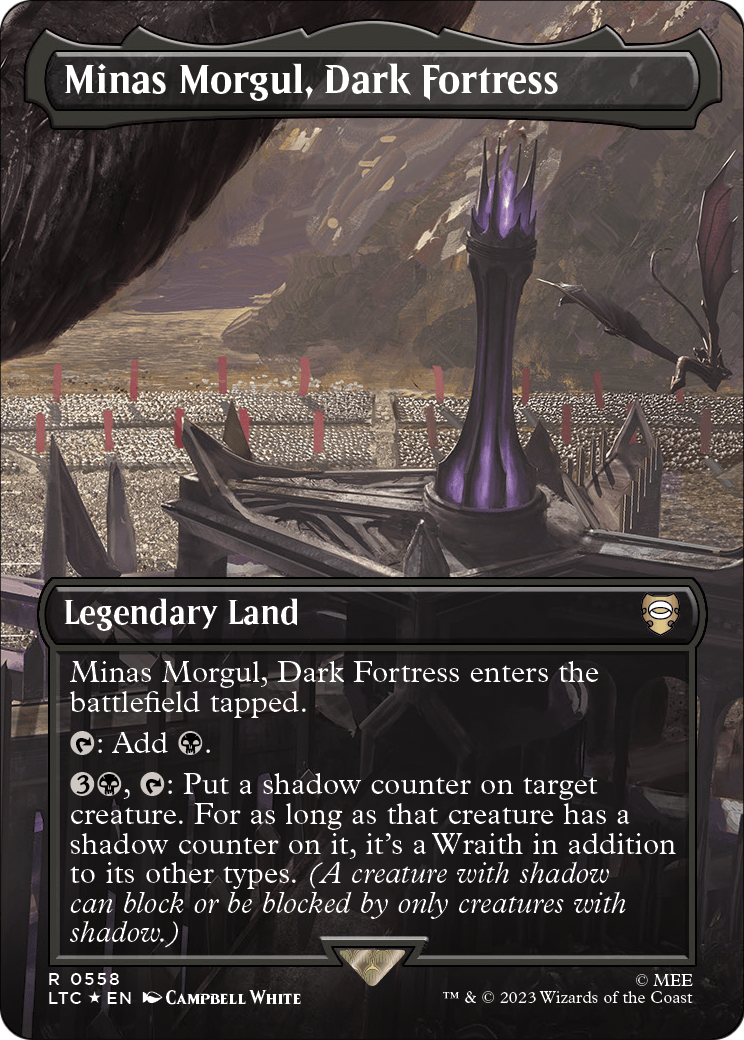 Minas Morgul, Dark Fortress (Borderless) (Surge Foil) (LTC-558) - Tales of Middle-earth Commander Foil