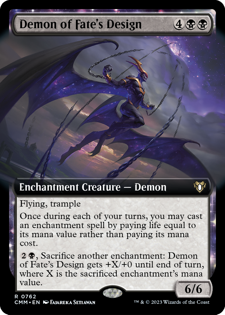 Demon of Fate's Design (Extended Art) (CMM-762) - Commander Masters: (Extended Art, enchantment) Foil