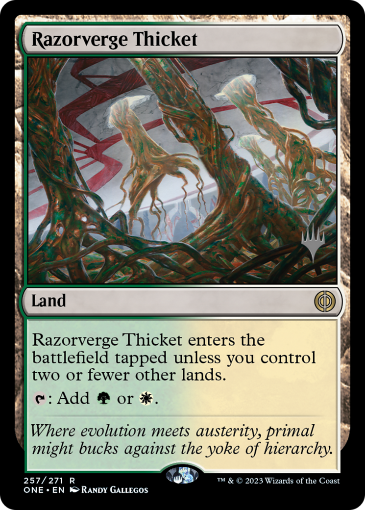 Razorverge Thicket (PPONE-257) - Phyrexia: All Will Be One Promos Foil