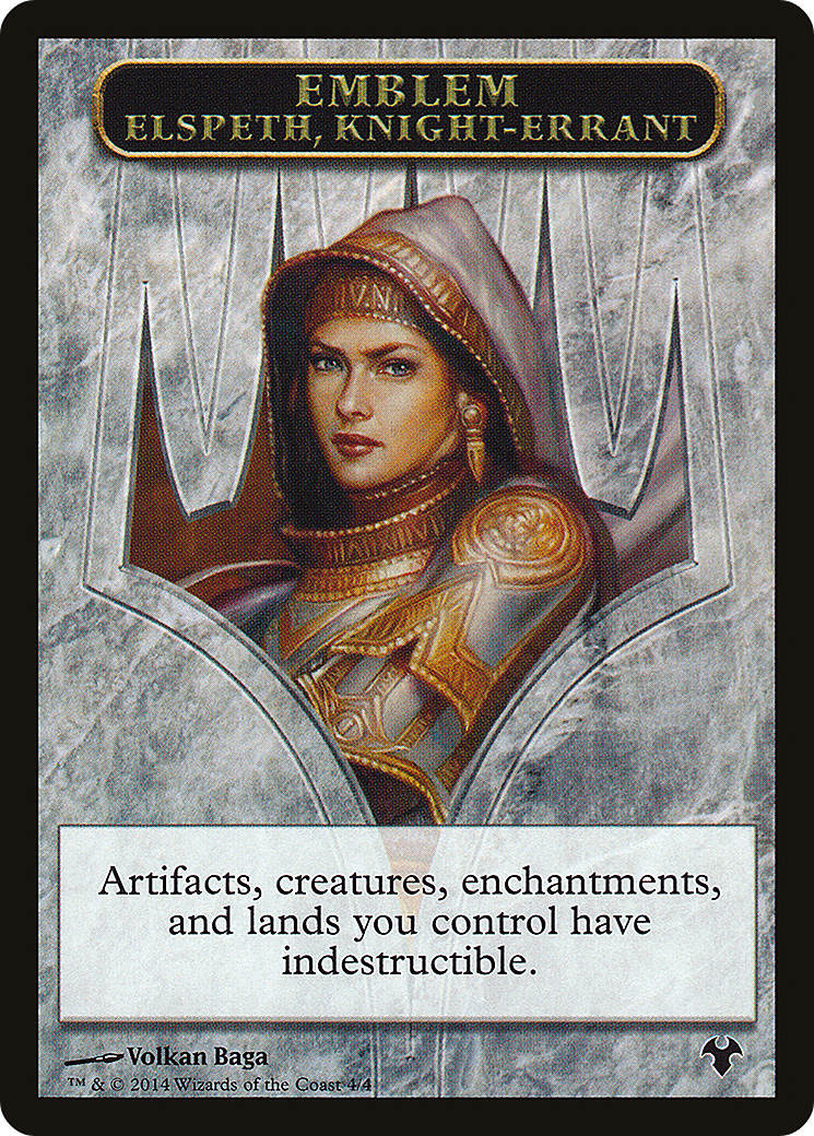 Emblem - Elspeth, Knight-Errant // Soldier Double-Sided Token (MD1-4 // 1) - Modern Event Deck 2014 Tokens