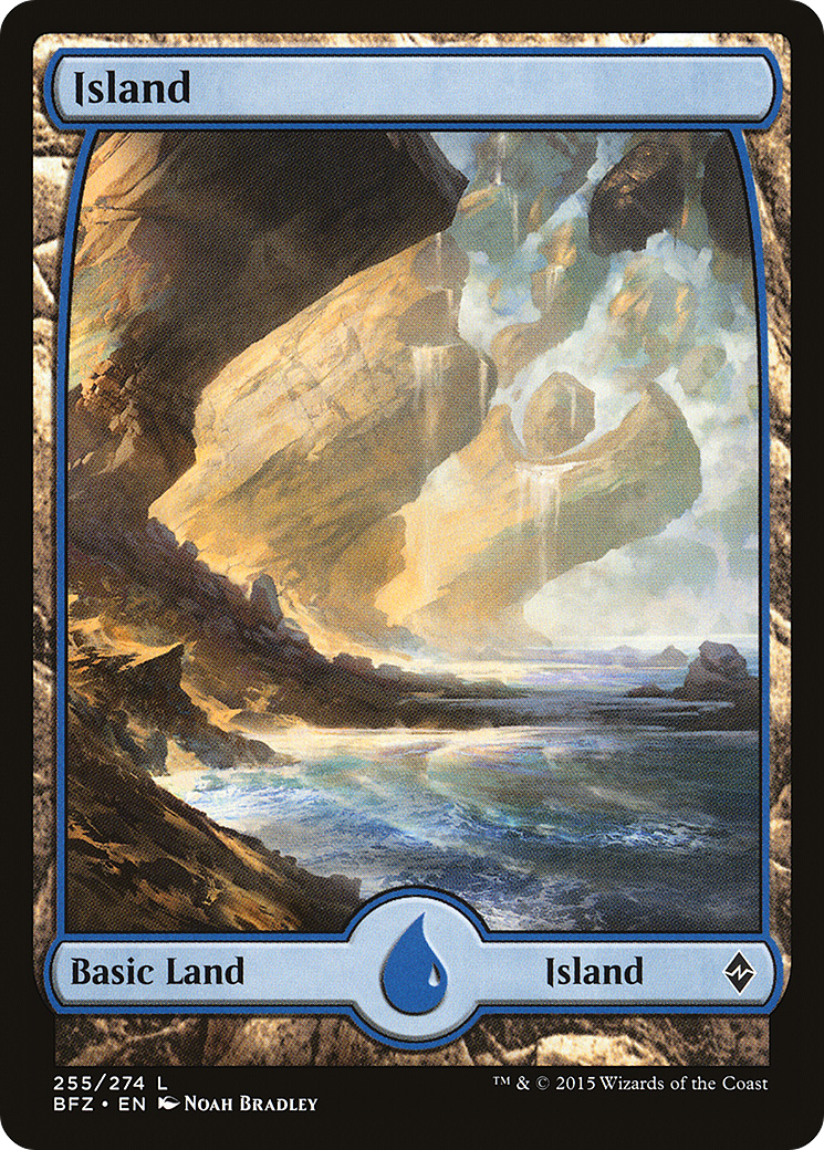 Island (255) - Full Art (BFZ-255) - Battle for Zendikar Foil