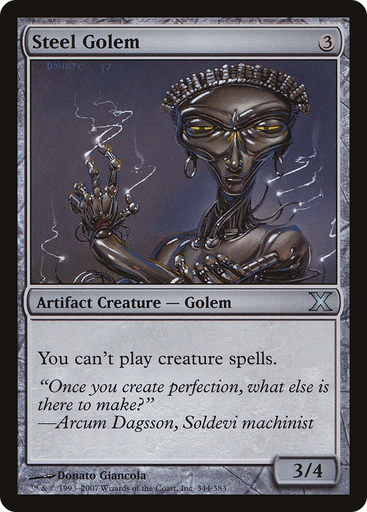 Steel Golem (10E-344) - Tenth Edition Foil