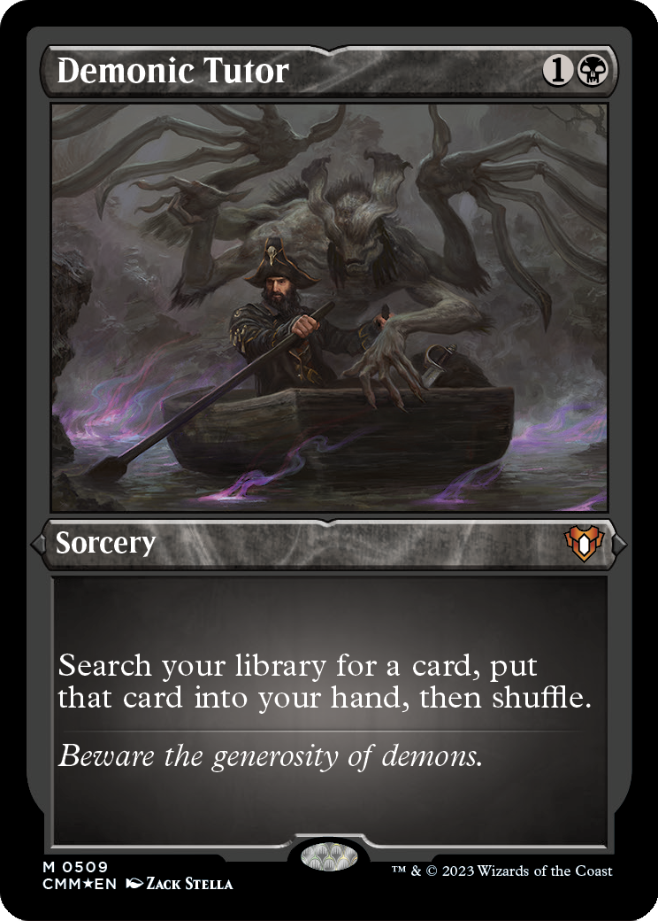 Demonic Tutor (Foil Etched) (CMM-509) - Commander Masters Foil