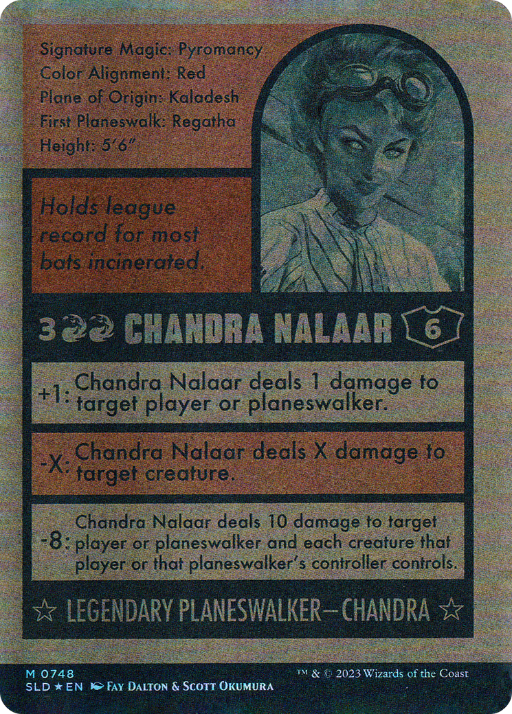 Chandra Nalaar (748) (Autographed) (SLD-748) - Secret Lair Drop: (Full Art) (Borderless) Foil