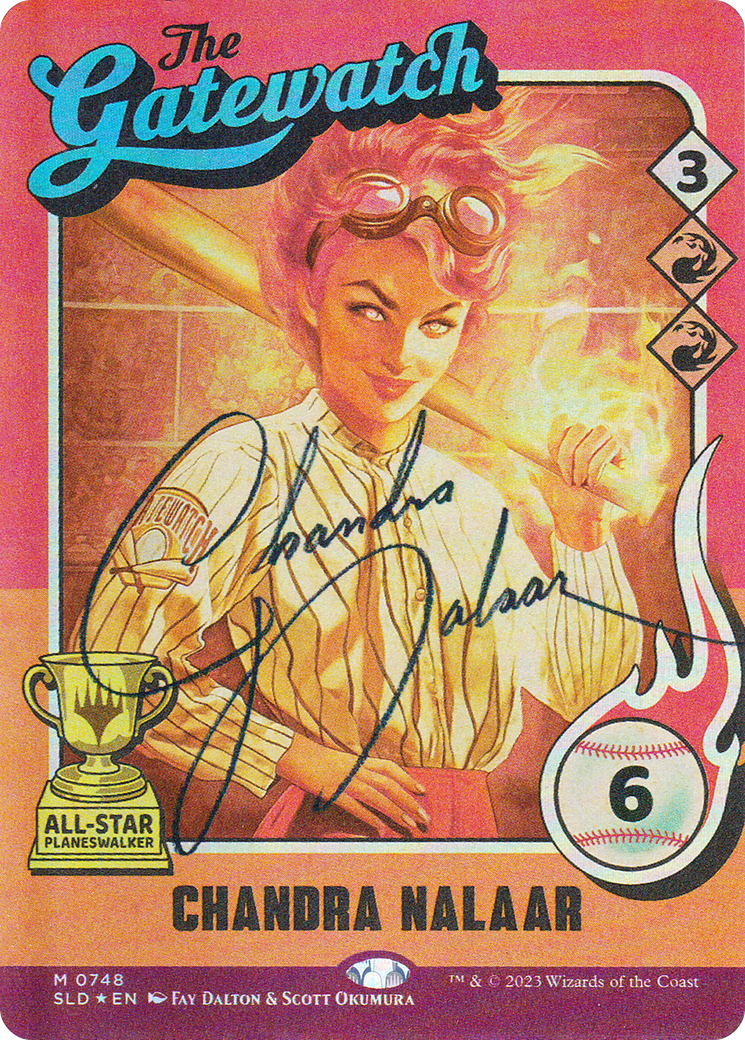 Chandra Nalaar (748) (Autographed) (SLD-748) - Secret Lair Drop: (Full Art) (Borderless) Foil