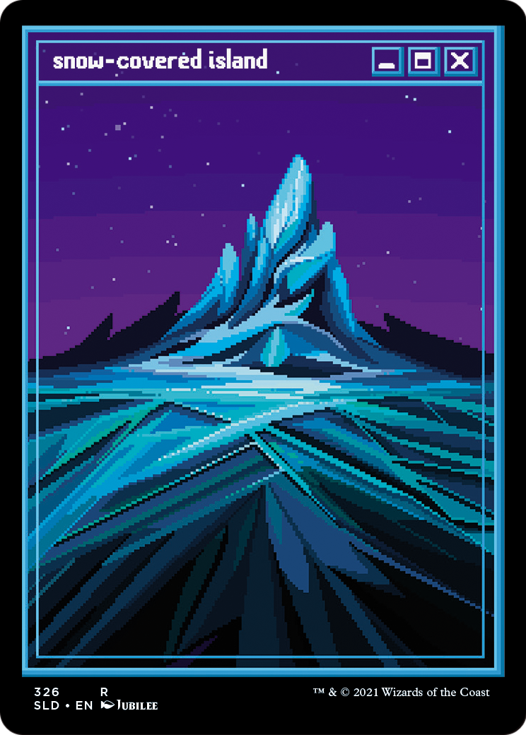 Snow-Covered Island (PixelSnowLands.jpg) (SLD-326) - Secret Lair Drop Foil