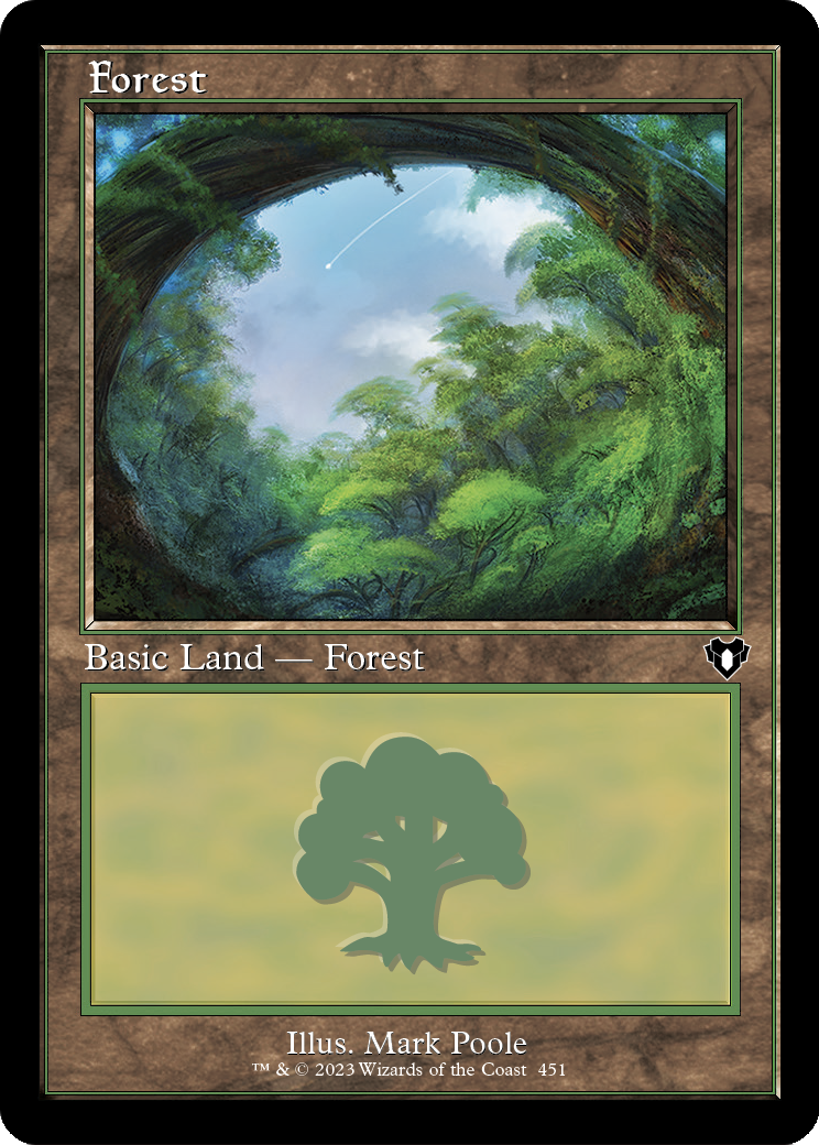 Forest (451) (Retro Frame) (CMM-451) - Commander Masters Foil