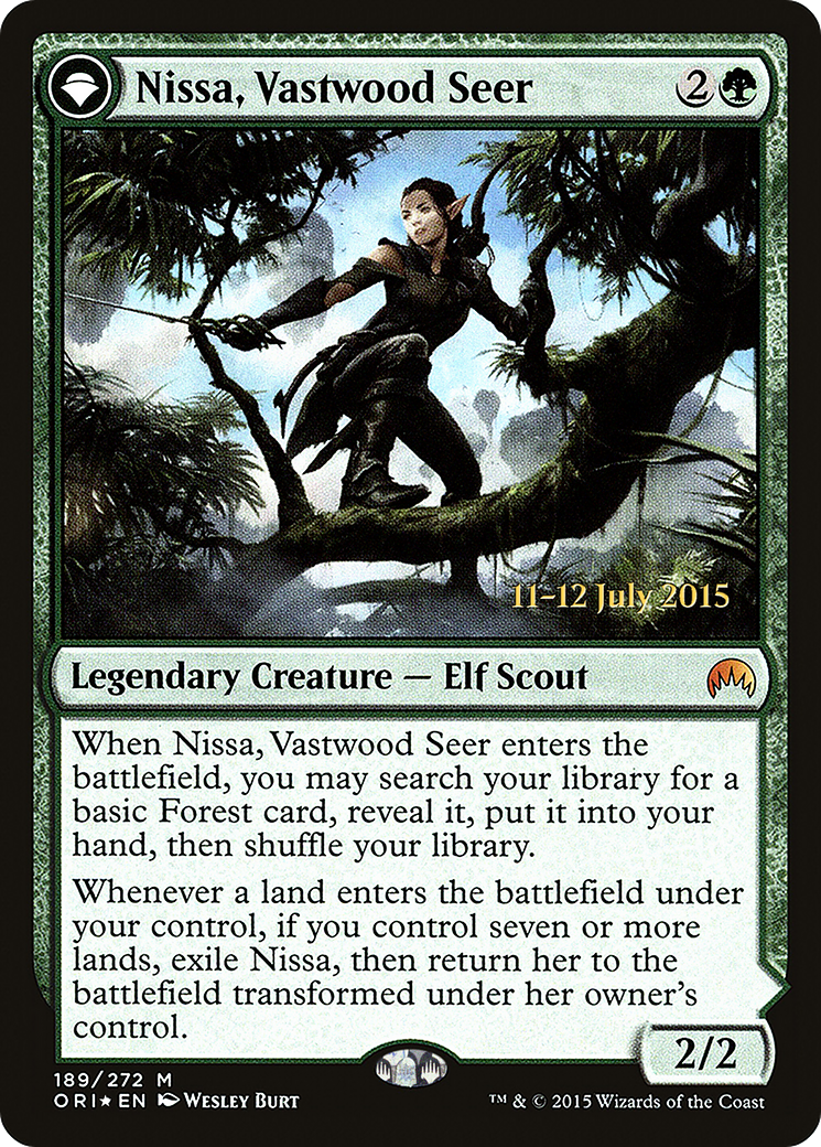 Nissa, Vastwood Seer (PRE-189S) - Magic Origins Promos: (originpwdfc) Foil