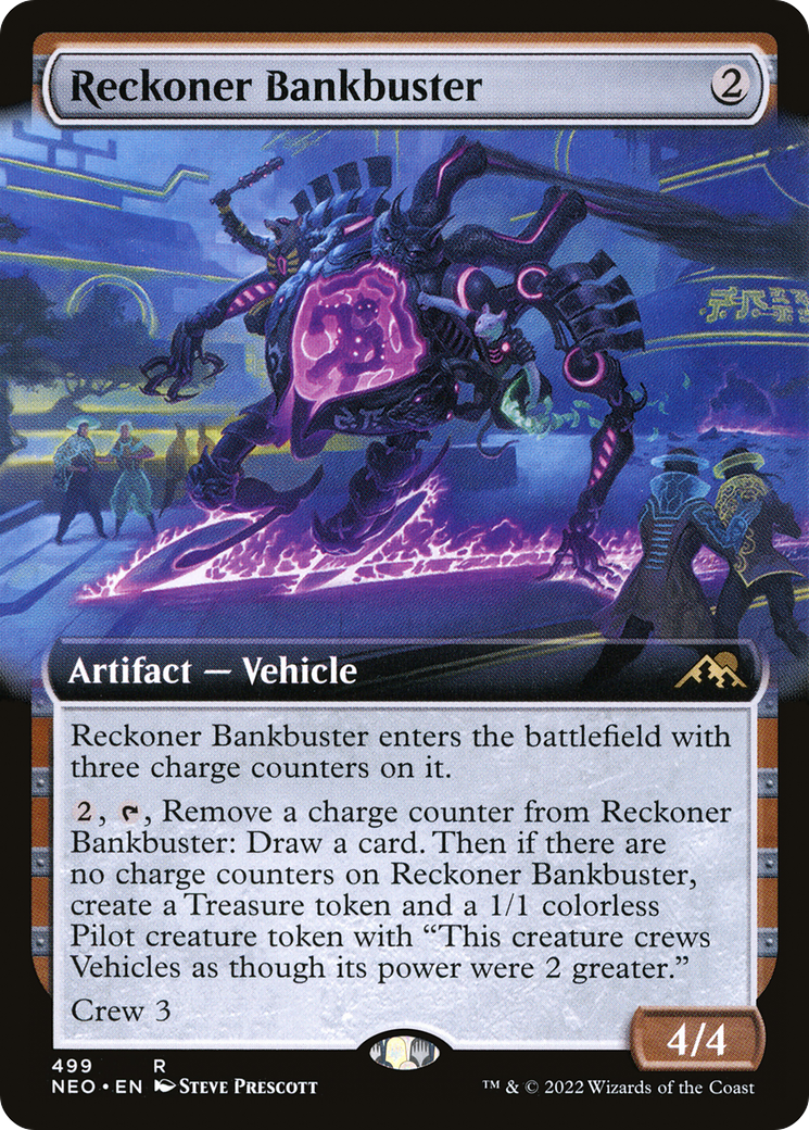Reckoner Bankbuster (Extended Art) (NEO-499) - Kamigawa: Neon Dynasty: (Extended Art) Foil