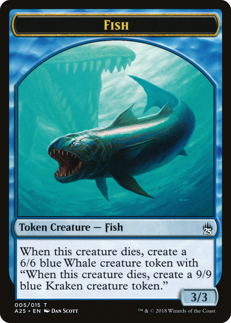 Fish // Kraken Double-Sided Token (A25-5 // 6) - Masters 25 Tokens