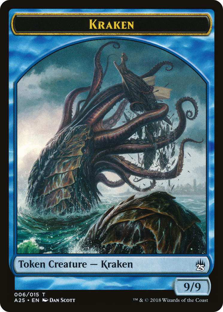 Fish // Kraken Double-Sided Token (A25-5 // 6) - Masters 25 Tokens