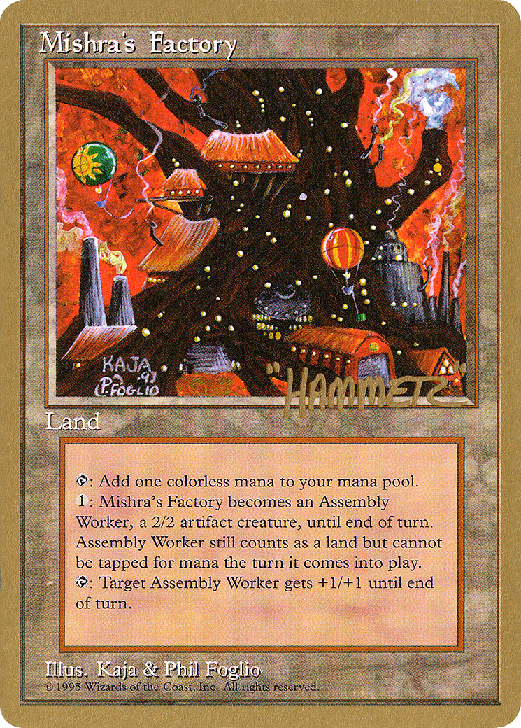 Mishra's Factory - 1996 Shawn "Hammer" Regnier (4ED) (WCD-) - Pro Tour Collector Set