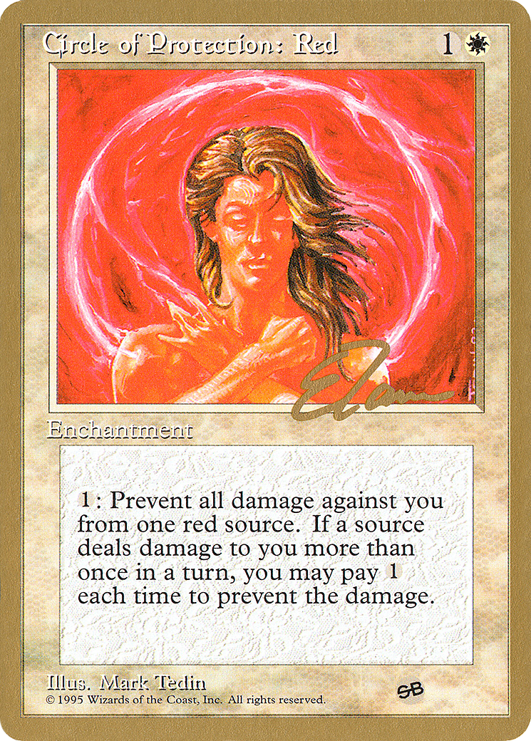 Circle of Protection: Red - 1996 Eric Tam (4ED) (SB) (WCD-) - Pro Tour Collector Set