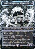 Graaz, Unstoppable Juggernaut (Borderless) (Step-and-Compleat Foil) (ONE-478) - Phyrexia: All Will Be One: (Showcase) Foil