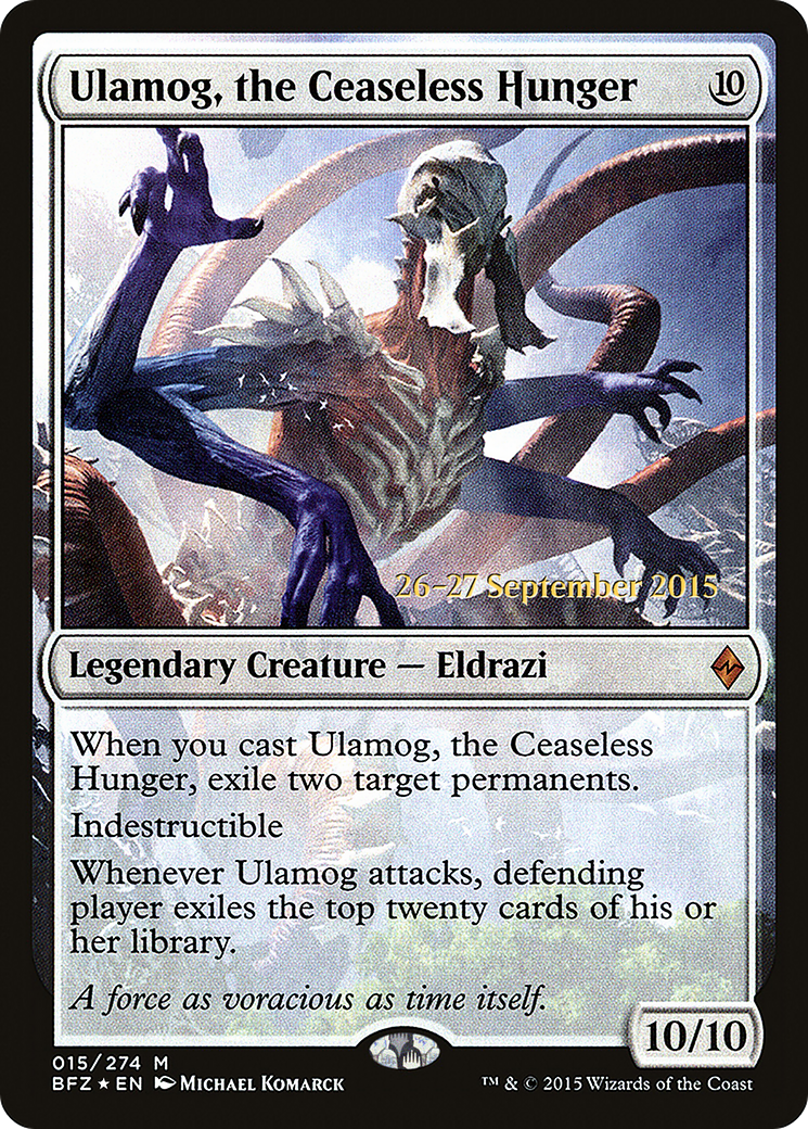 Ulamog, the Ceaseless Hunger (PRE-15S) - Battle for Zendikar Promos Foil