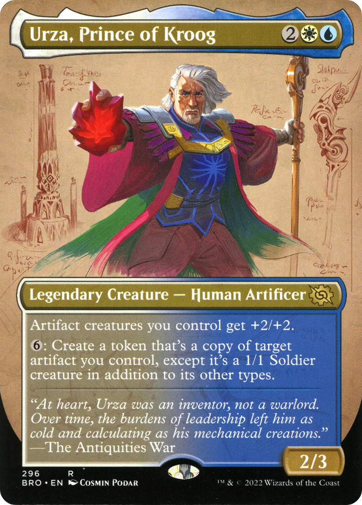 Urza, Prince of Kroog (Borderless) (BRO-296) - The Brothers' War Foil