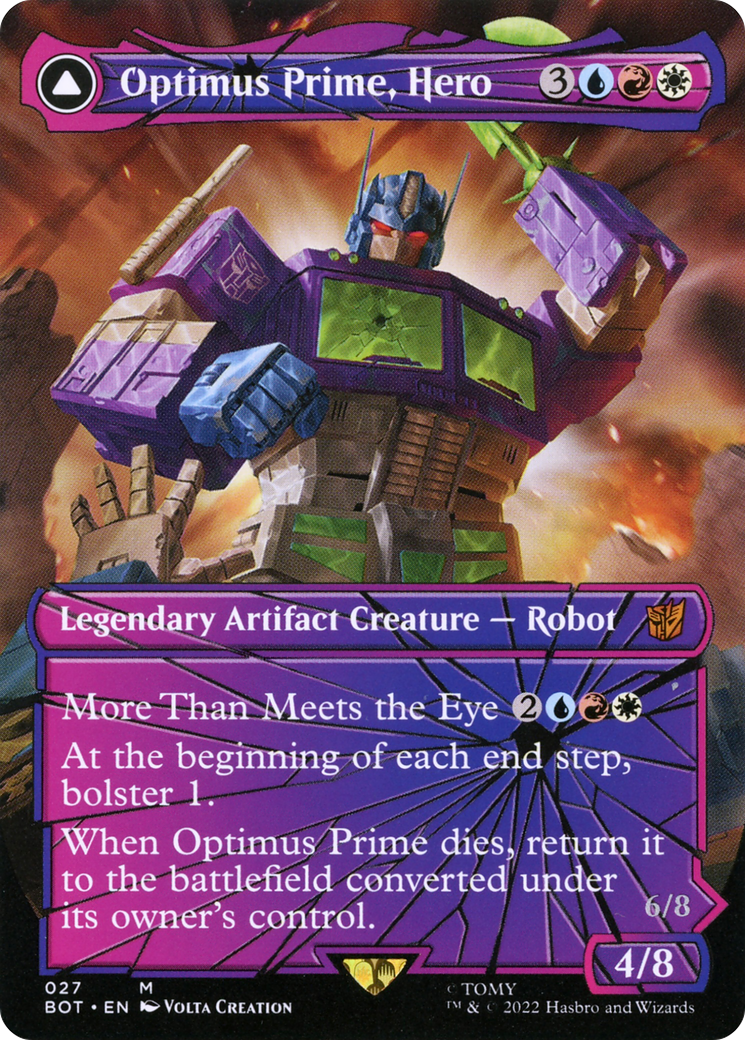 Optimus Prime, Hero (Shattered Glass) (BOT-027) - Transformers: (shatteredglass, convertdfc) (Borderless)