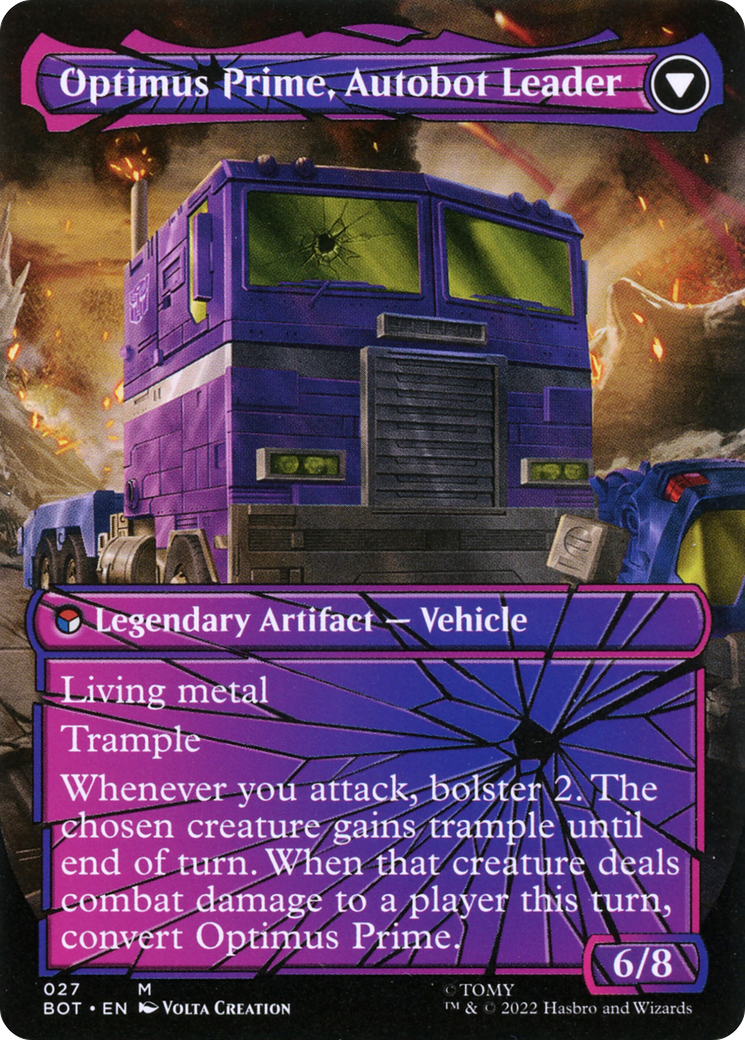 Optimus Prime, Hero (Shattered Glass) (BOT-027) - Transformers: (shatteredglass, convertdfc) (Borderless) Foil
