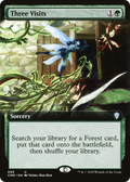 Three Visits (Extended Art) (CMR-686) - Commander Legends: (Extended Art) Foil