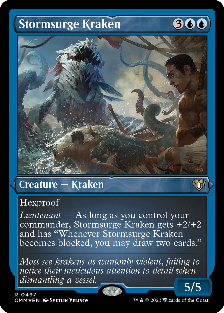Stormsurge Kraken (Foil Etched) (CMM-497) - Commander Masters Foil
