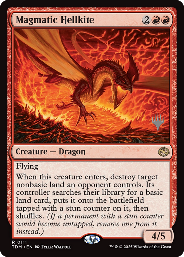 Magmatic Hellkite (PPTDM-111) - Promo Pack: Tarkir: Dragonstorm Foil