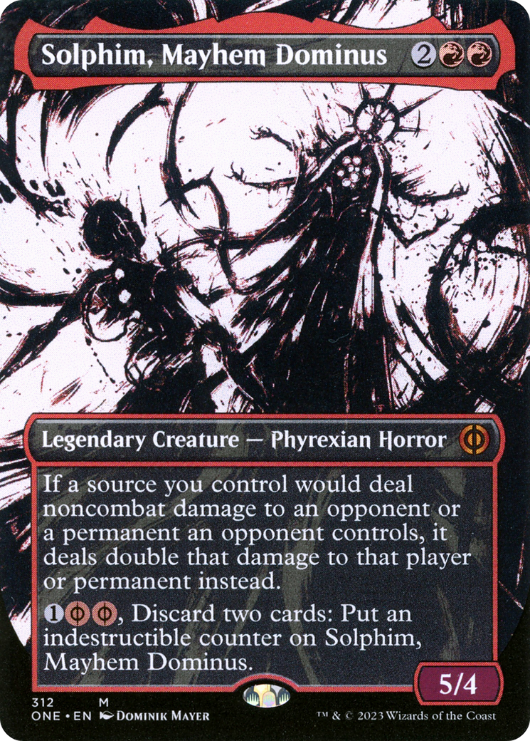 Solphim, Mayhem Dominus (Showcase) (ONE-312) - Phyrexia: All Will Be One: (Showcase) (Borderless) Foil