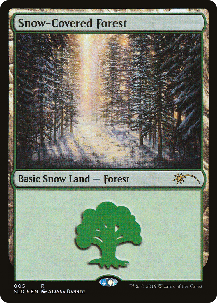 Snow-Covered Forest (5) (SLD-005) - Secret Lair Drop Foil