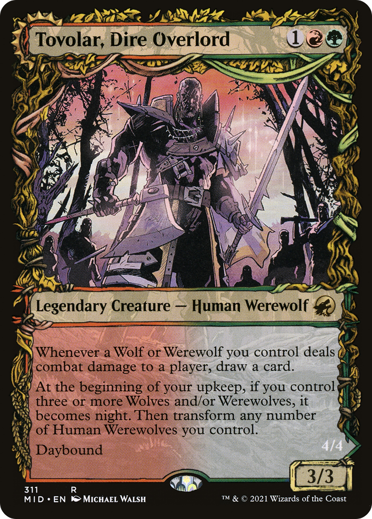 Tovolar, Dire Overlord (Showcase) (MID-311) - Innistrad: Midnight Hunt: (Showcase, Double Faced Transform) Foil