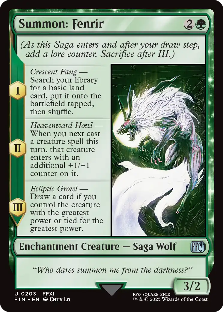 Summon: Fenrir (FIN-203) - FINAL FANTASY: (enchantment)