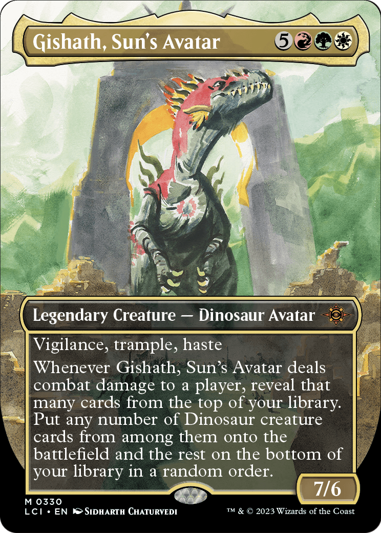 Gishath, Sun's Avatar (Borderless) (LCI-330) - The Lost Caverns of Ixalan Foil