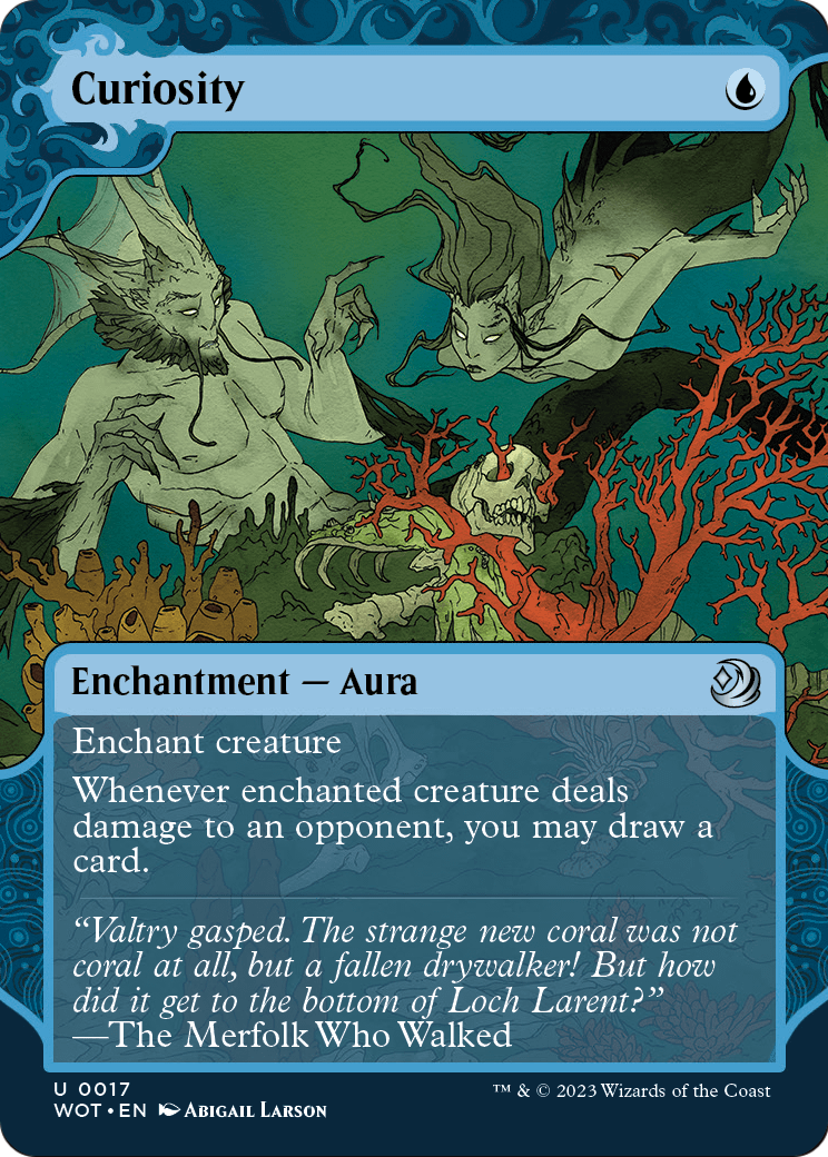 Curiosity (WOT-017) - Wilds of Eldraine: Enchanting Tales: (Showcase) (Borderless) Foil