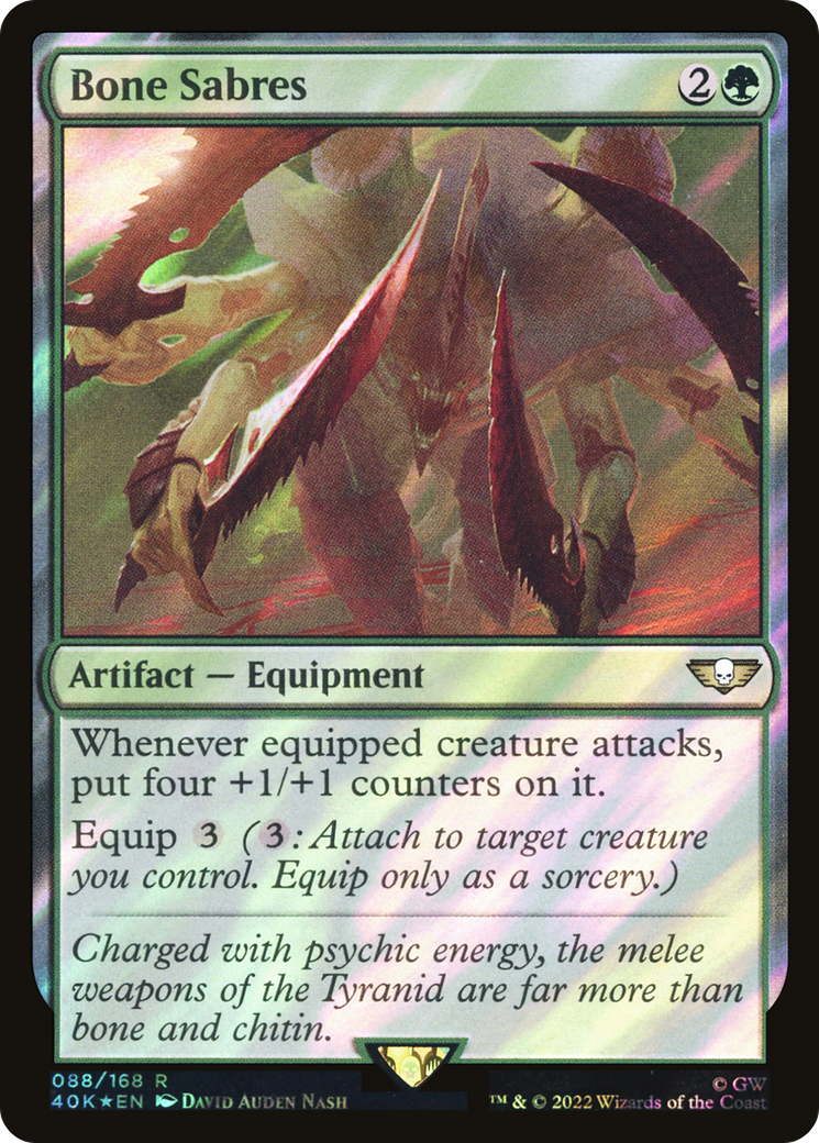 Bone Sabres (Surge Foil) (40K-088) - Warhammer 40,000 Commander Foil