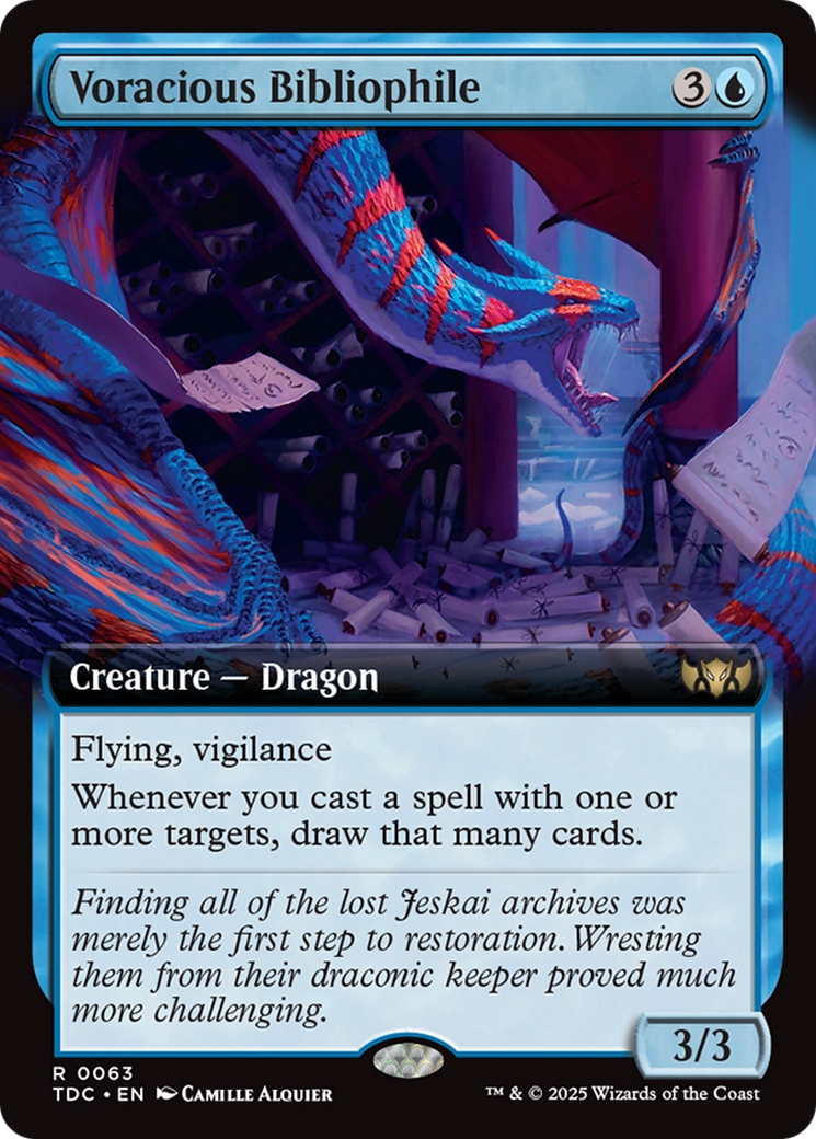 Voracious Bibliophile (Extended Art) (TDC-063) - Commander: Tarkir: Dragonstorm: (Extended Art)