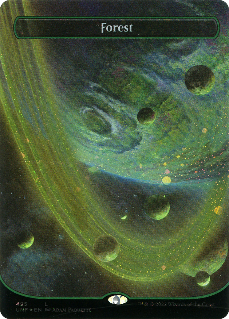 Forest (495) (Borderless) (Galaxy Foil) (UNF-495) - Unfinity Foil