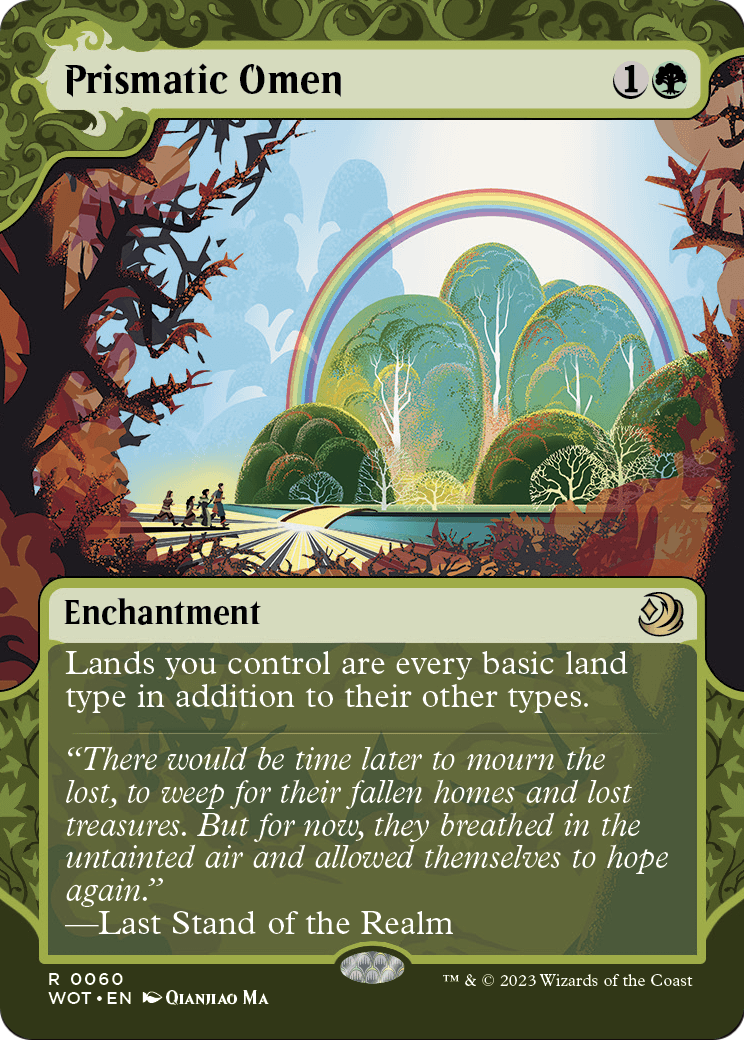 Prismatic Omen (WOT-060) - Wilds of Eldraine: Enchanting Tales: (Showcase) (Borderless) Foil