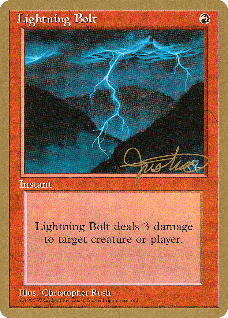 Lightning Bolt - 1996 Mark Justice (4ED) (WCD-) - Pro Tour Collector Set