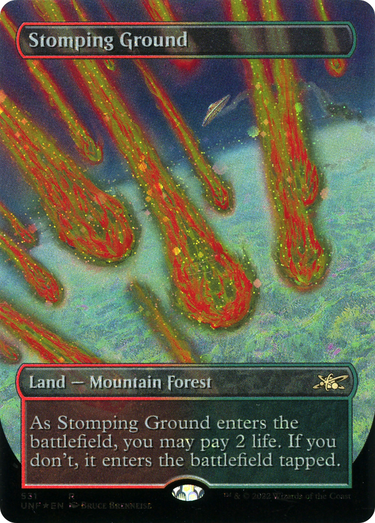 Stomping Ground (Borderless) (Galaxy Foil) (UNF-531) - Unfinity Foil