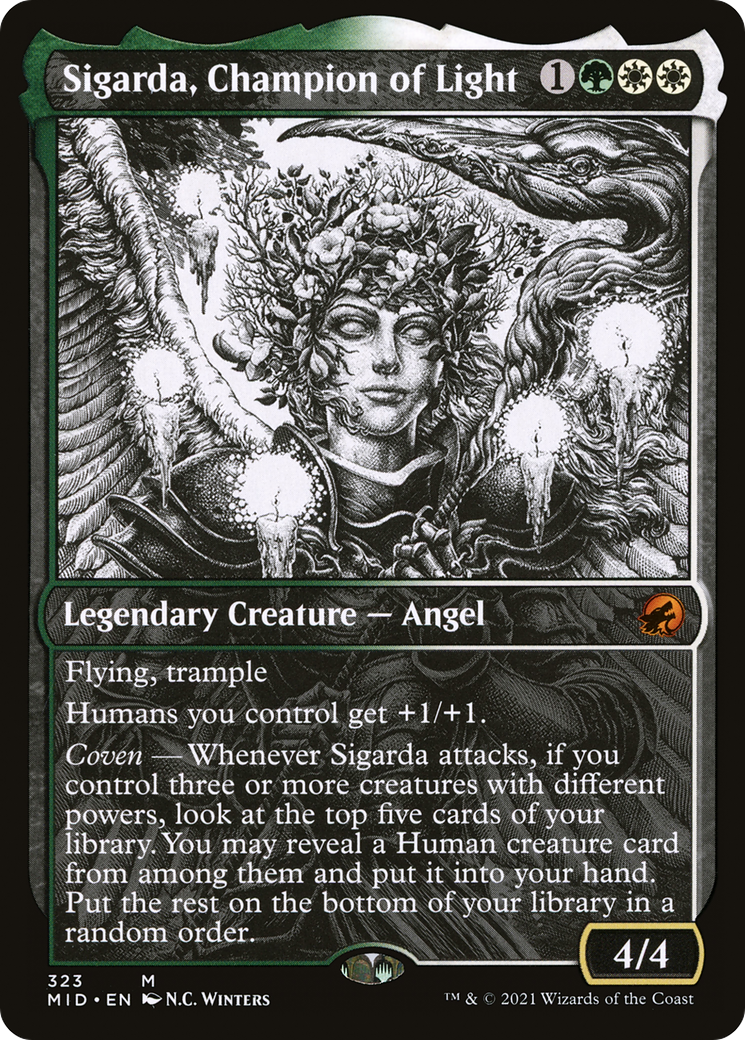 Sigarda, Champion of Light (Showcase) (MID-323) - Innistrad: Midnight Hunt: (Showcase) Foil