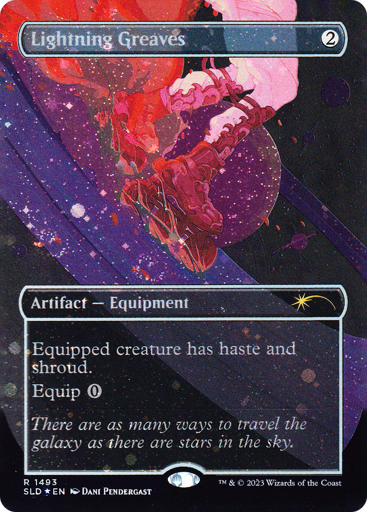 Lightning Greaves (1493) (Galaxy Foil) (SLD-1493) - Secret Lair Drop (Borderless) Foil