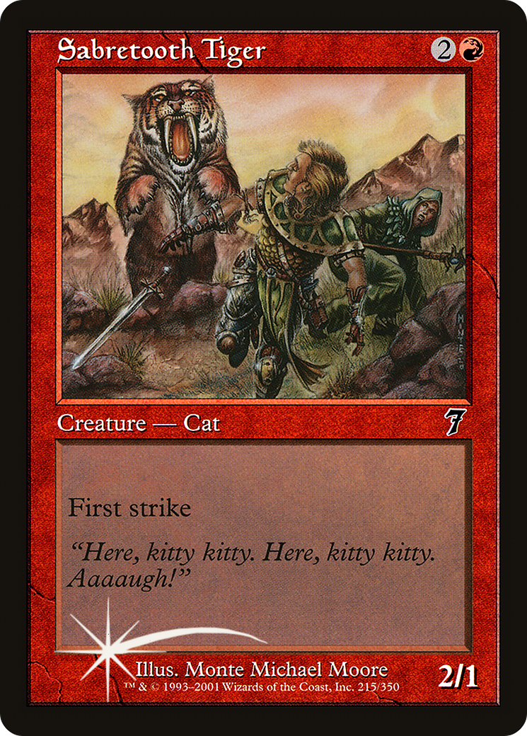 Sabretooth Tiger (7ED-215★) - 7th Edition Foil