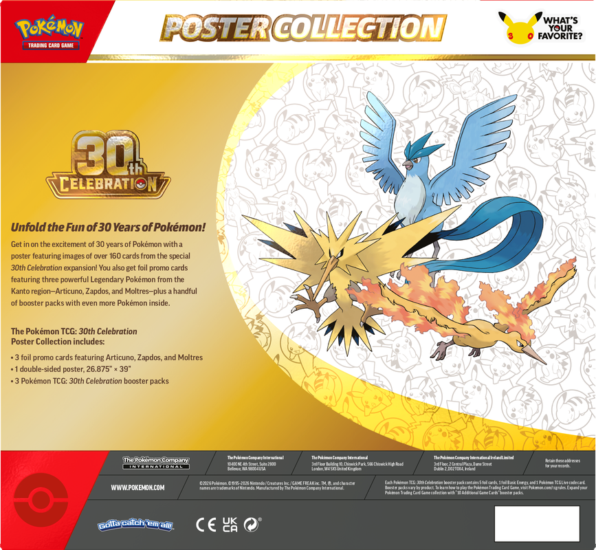 Pokemon TCG: 30th Anniversary Celebration Poster Collection