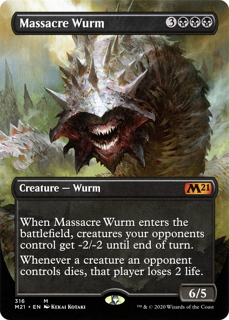 Massacre Wurm (Alternate Art) (M21-316) - Core Set 2021 (Borderless) Foil