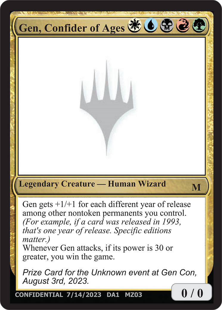 Gen, Confider of Ages (UNK-MZ03) - Unknown Event