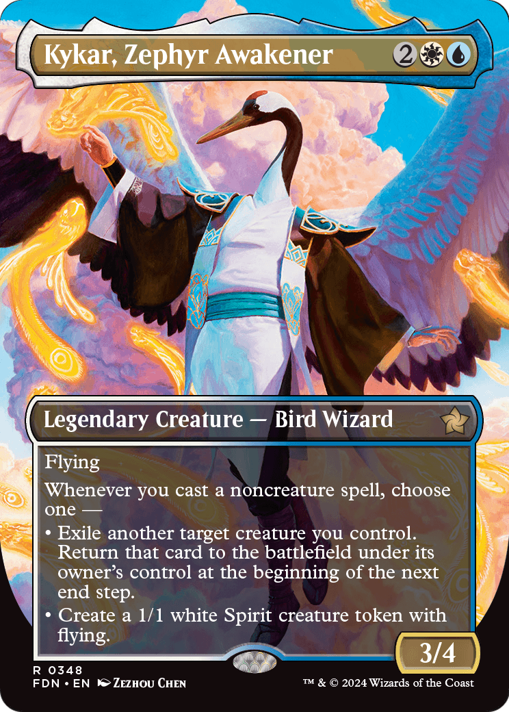 Kykar, Zephyr Awakener (Borderless) (FDN-348) - Foundations Foil