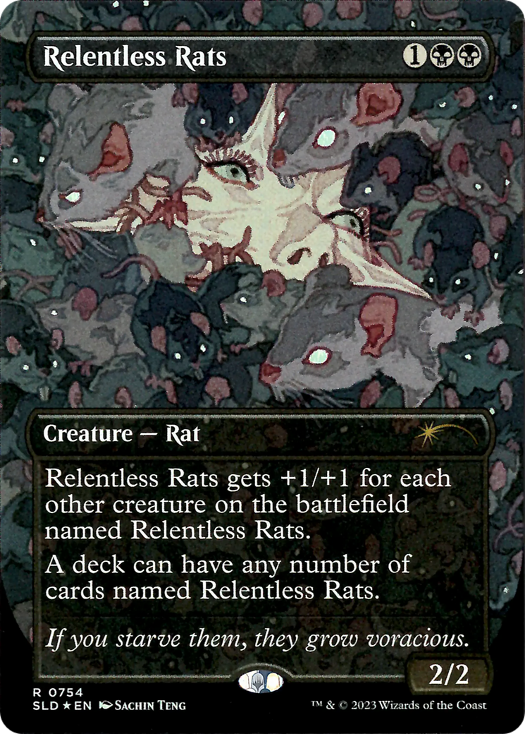 Relentless Rats (754) (SLD-754) - Secret Lair Drop (Borderless) Foil