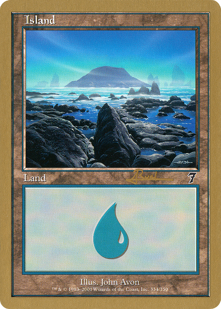 Island (334) - 2001 Antoine Ruel (7ED) (WCD-) - World Championship Decks 2001