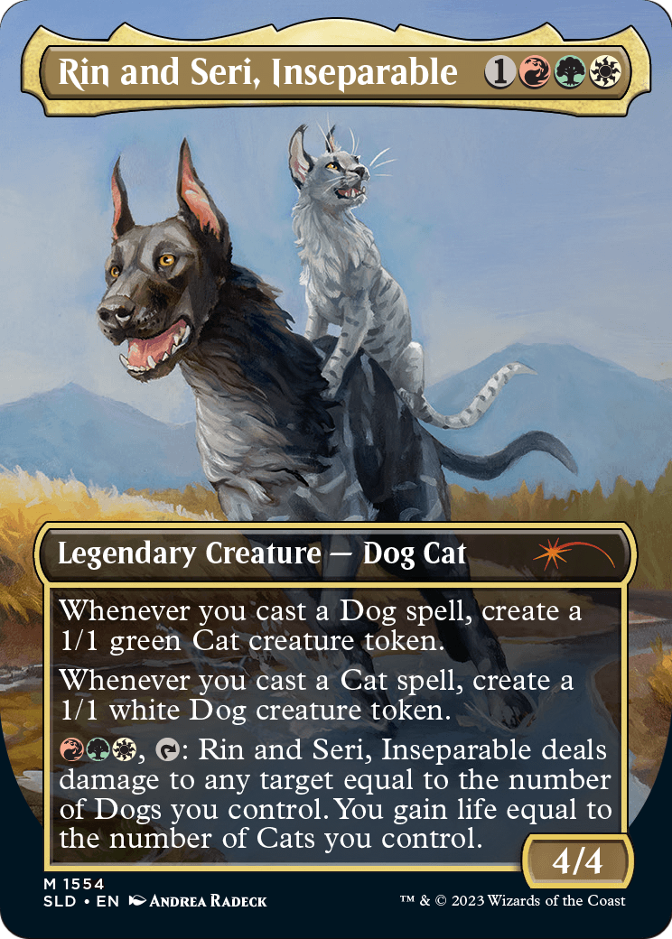 Rin and Seri, Inseparable (Display Commander) - Thick Stock (SLD-1554) - Secret Lair Drop (Borderless)